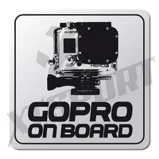 HERO3 - GOPRO ON BOARD - 15x15cm - stříbrná